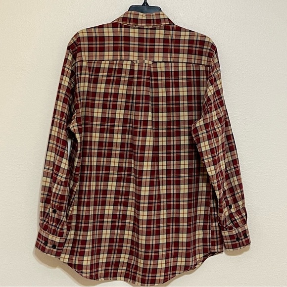 Orvis Plaid Autumn Flannel Long Sleeve Button Up Shirt Cotton/Wool Blend - Picture 2 of 9